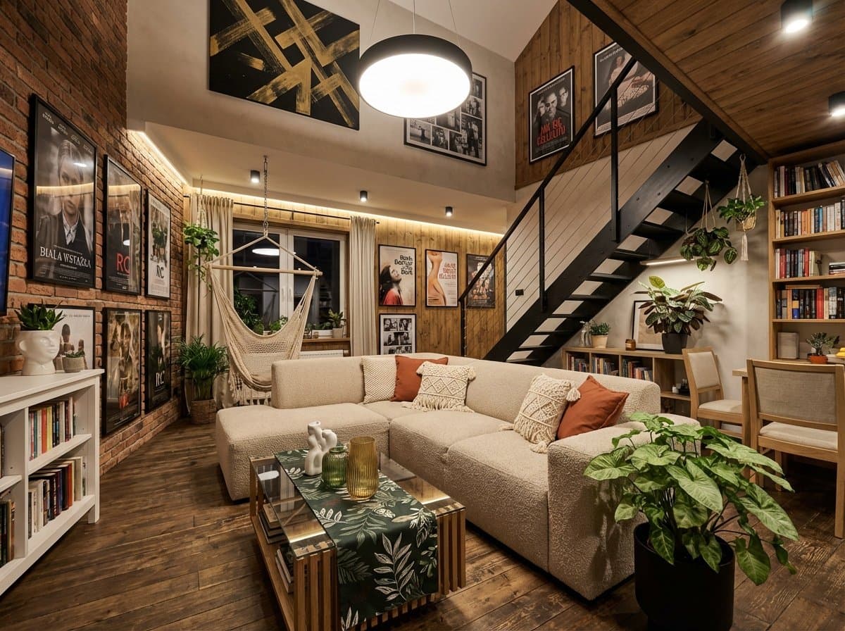 AI-generated real estate interior from multiple camera angles