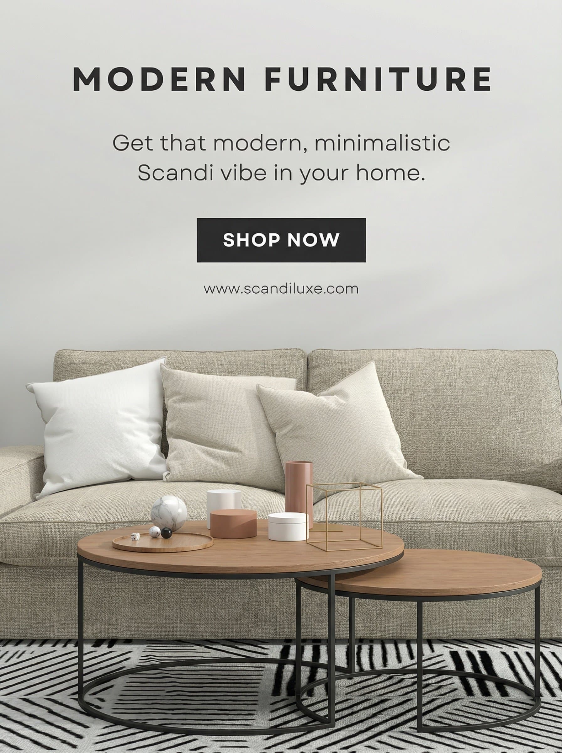 AI-generated home interior ad created with Focused Create